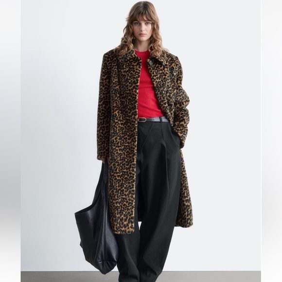 & Other Stories Jackets & Blazers - & Other Stories Faux Fur Leopard Coat